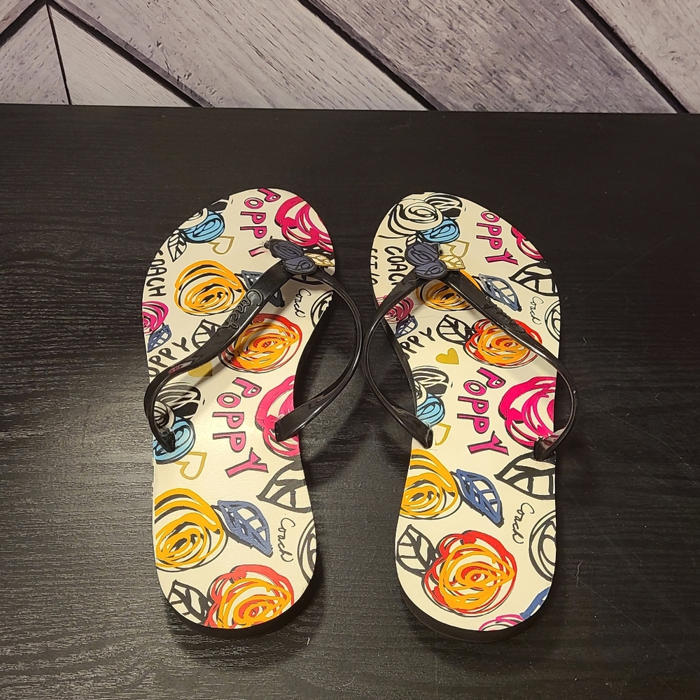 Coach Poppy flip-flops, size 10